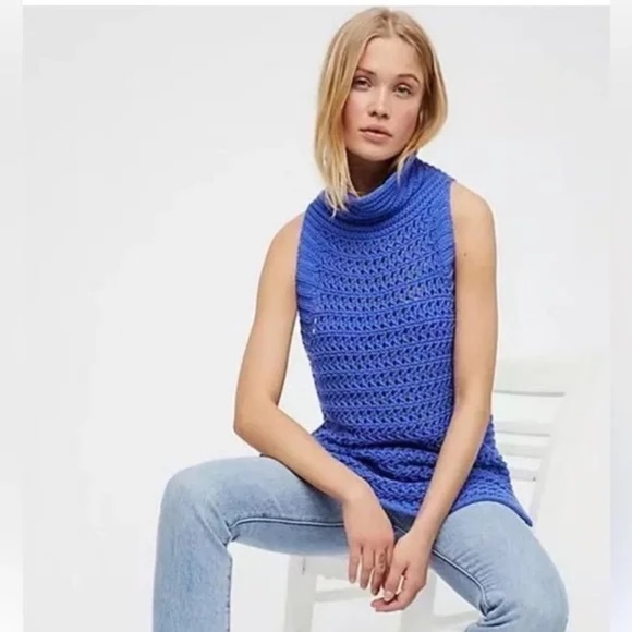 NEW Free People Northern Lights sleeveless sweater XS - Picture 1 of 10